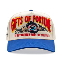 Televised Trucker Hat| Cream/Blue