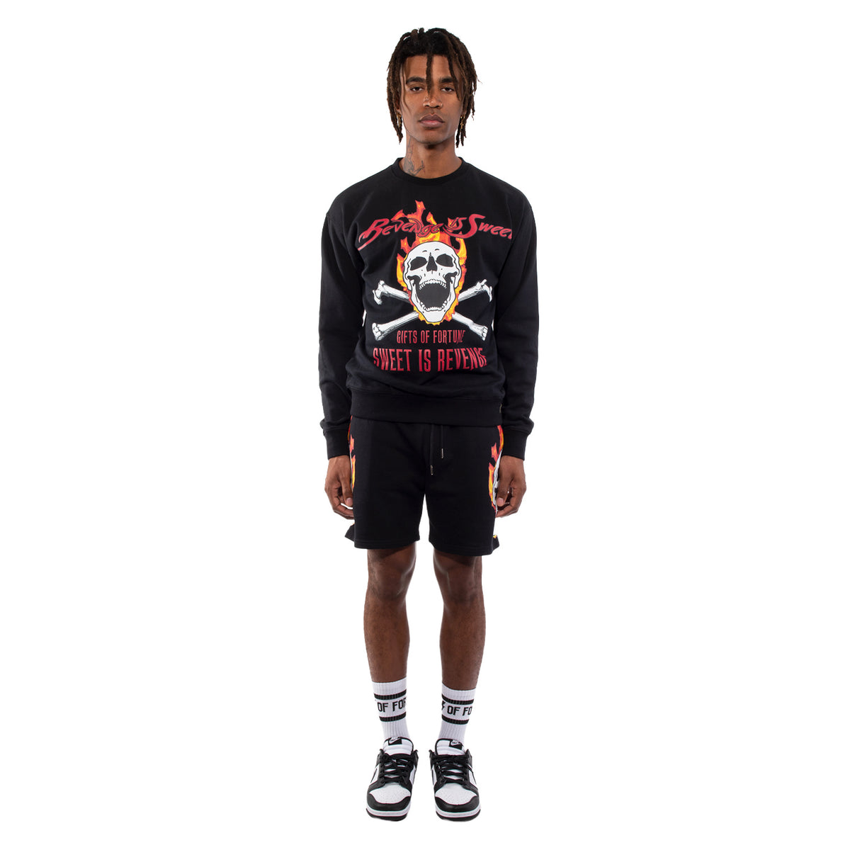 sweatshirt and shorts outfit