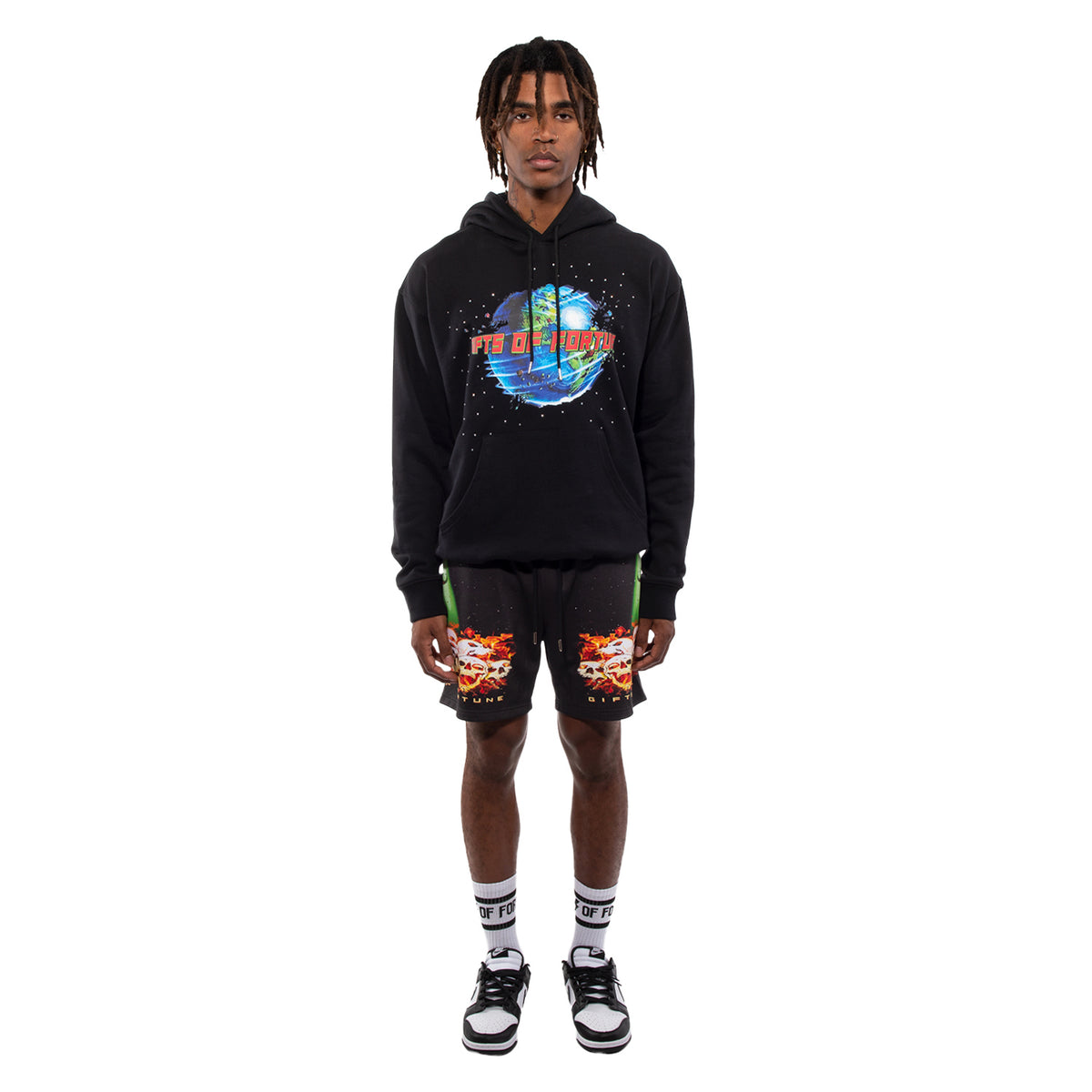 shorts and hoodie outfit