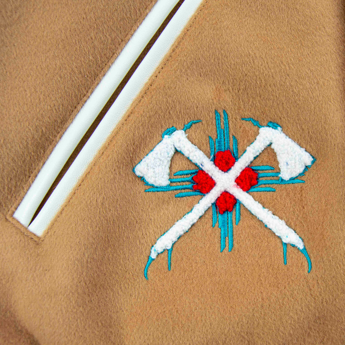 Never Die Varsity Jacket | Tan
