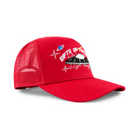 red alien trucker hat