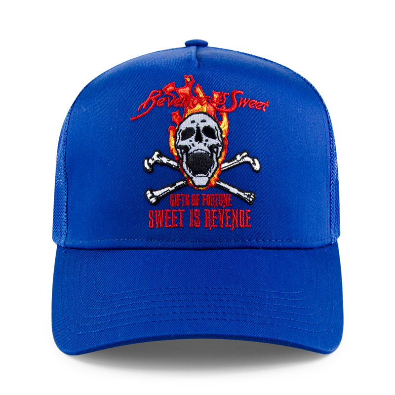 royal blue trucker