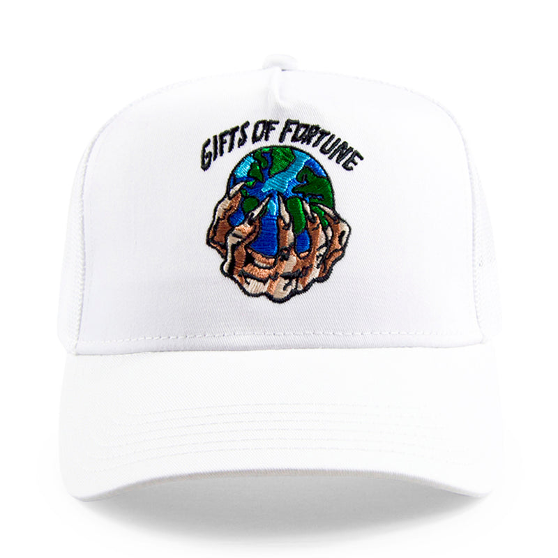 All white trucker hat