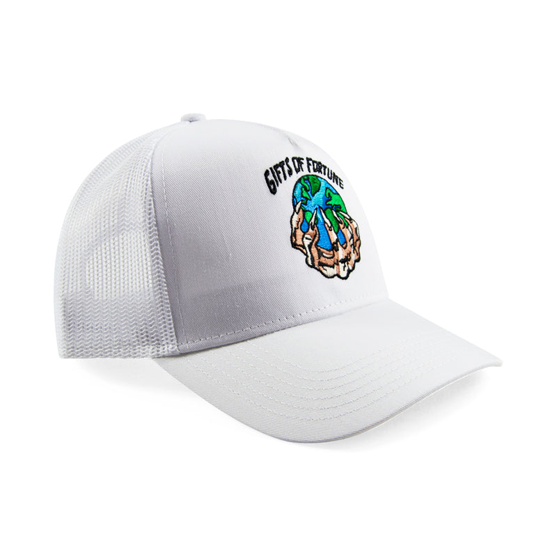 white snapback hat
