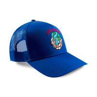 blue trucker hat