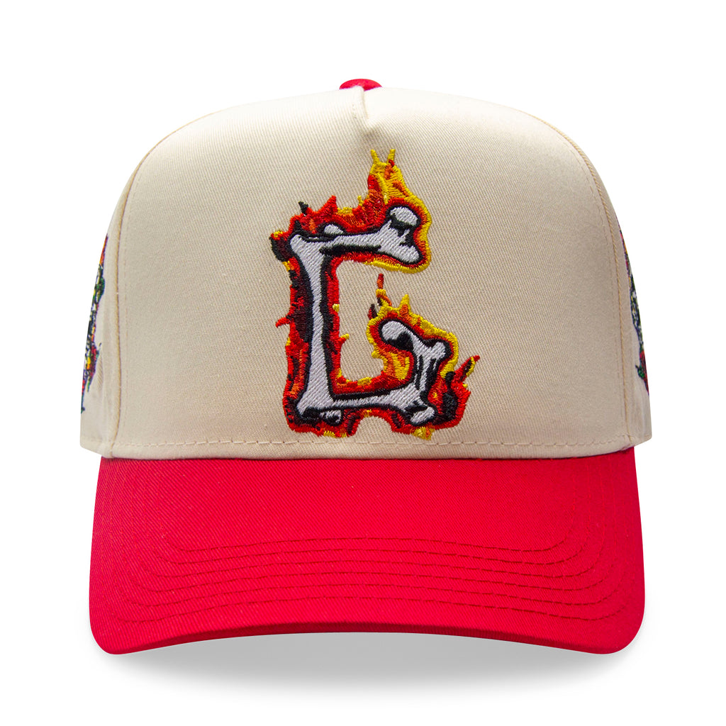 G Flames Trucker Hat | Cream/Red