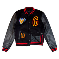 Neon Girl Varsity Jacket | Black