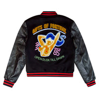 Neon Girl Varsity Jacket | Black