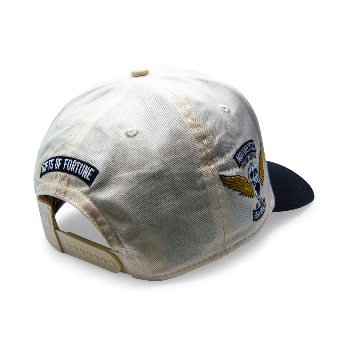 cream and black trucker