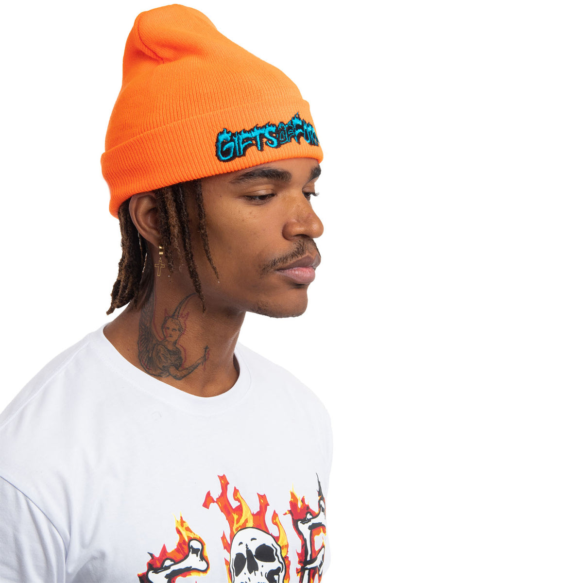 neon orange beanie