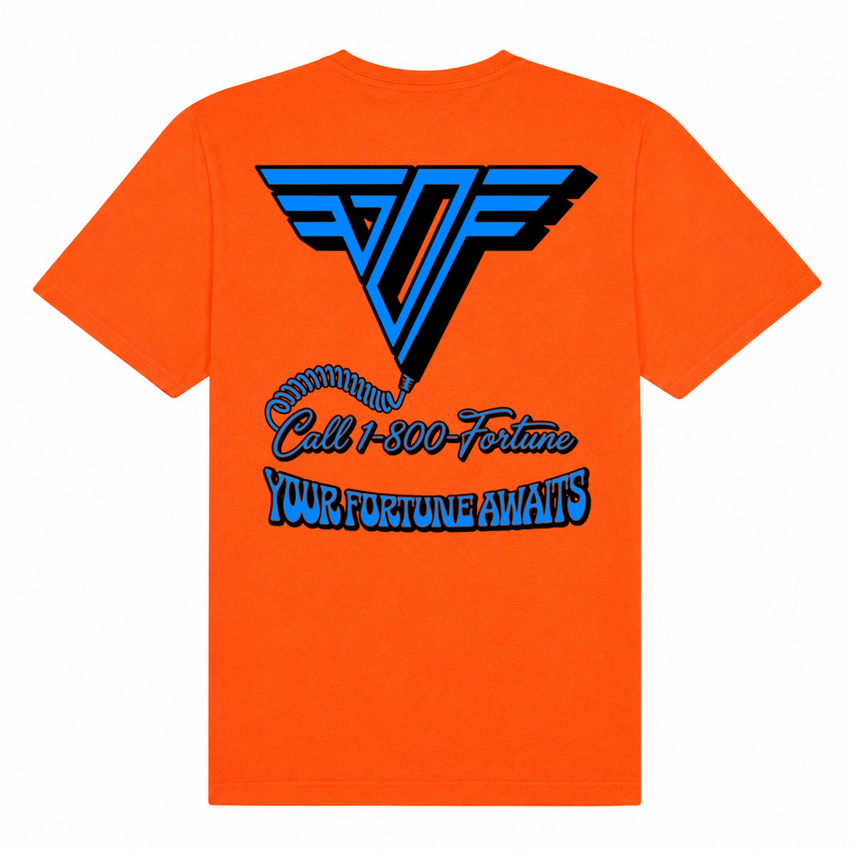 1-800 Fortune T-shirt | Neon Orange