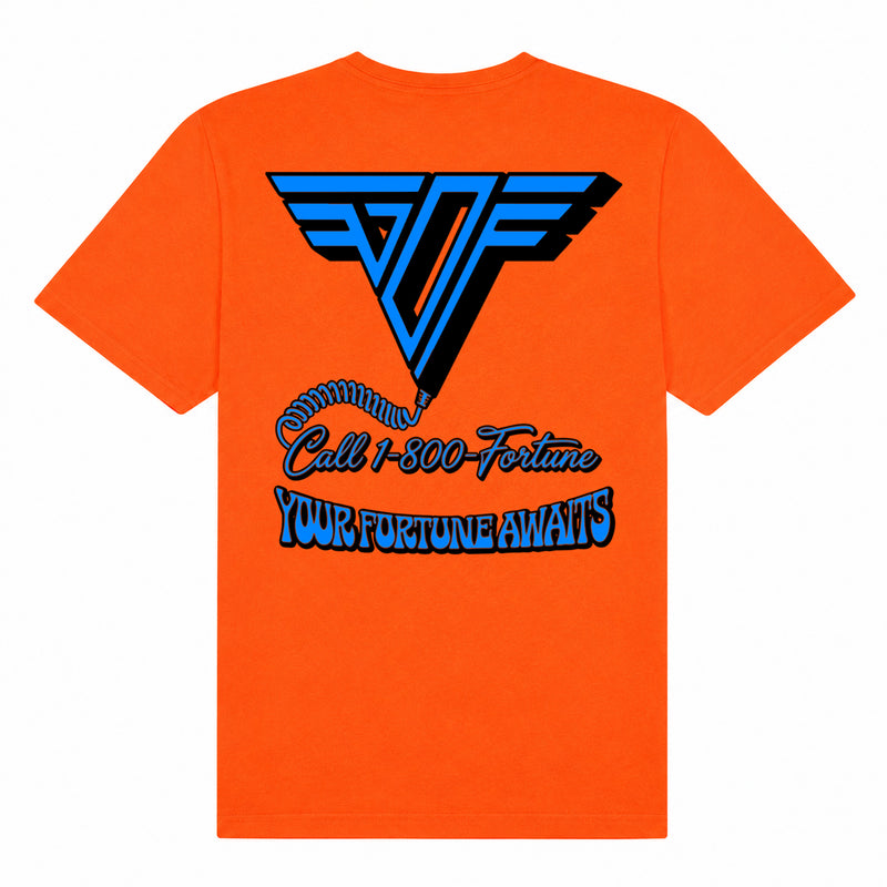 1-800 Fortune T-shirt | Neon Orange