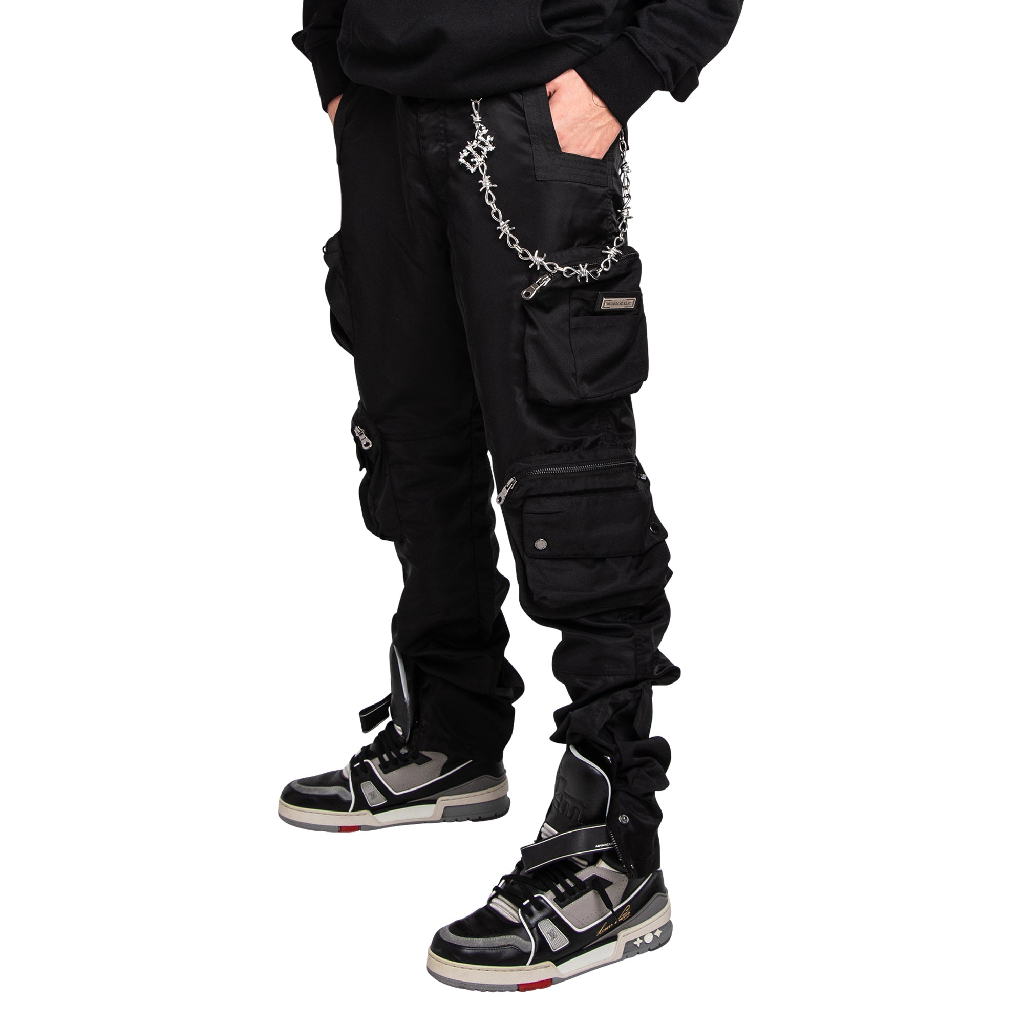 Solid Chain Cargo Pants Casual Pants With Pockets Women's - Temu