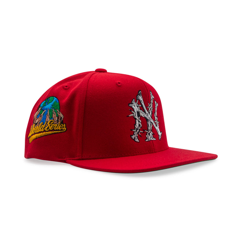NY Barbed Wire Snapback Hat | Red