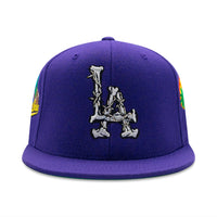 LA Barbed Wire Snapback Hat | Purple