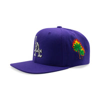 LA Barbed Wire Snapback Hat | Purple