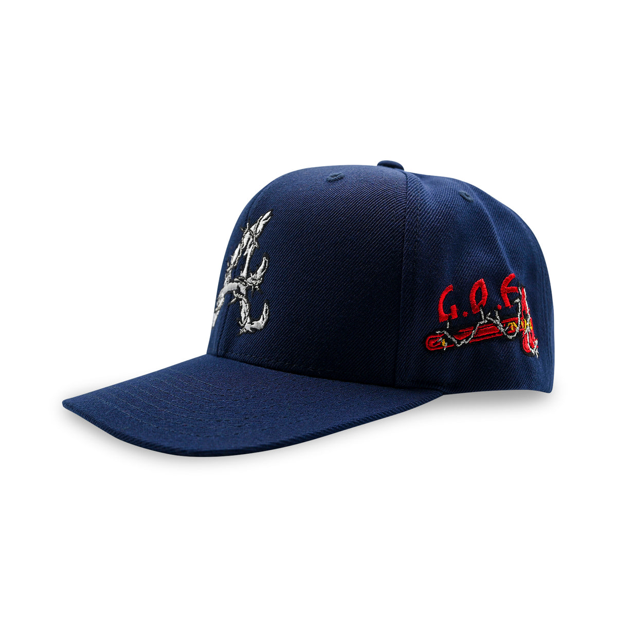 A Barbed Wire Snapback Hat | Navy Blue