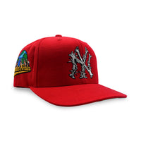 NY Barbed Wire Snapback Hat | Red