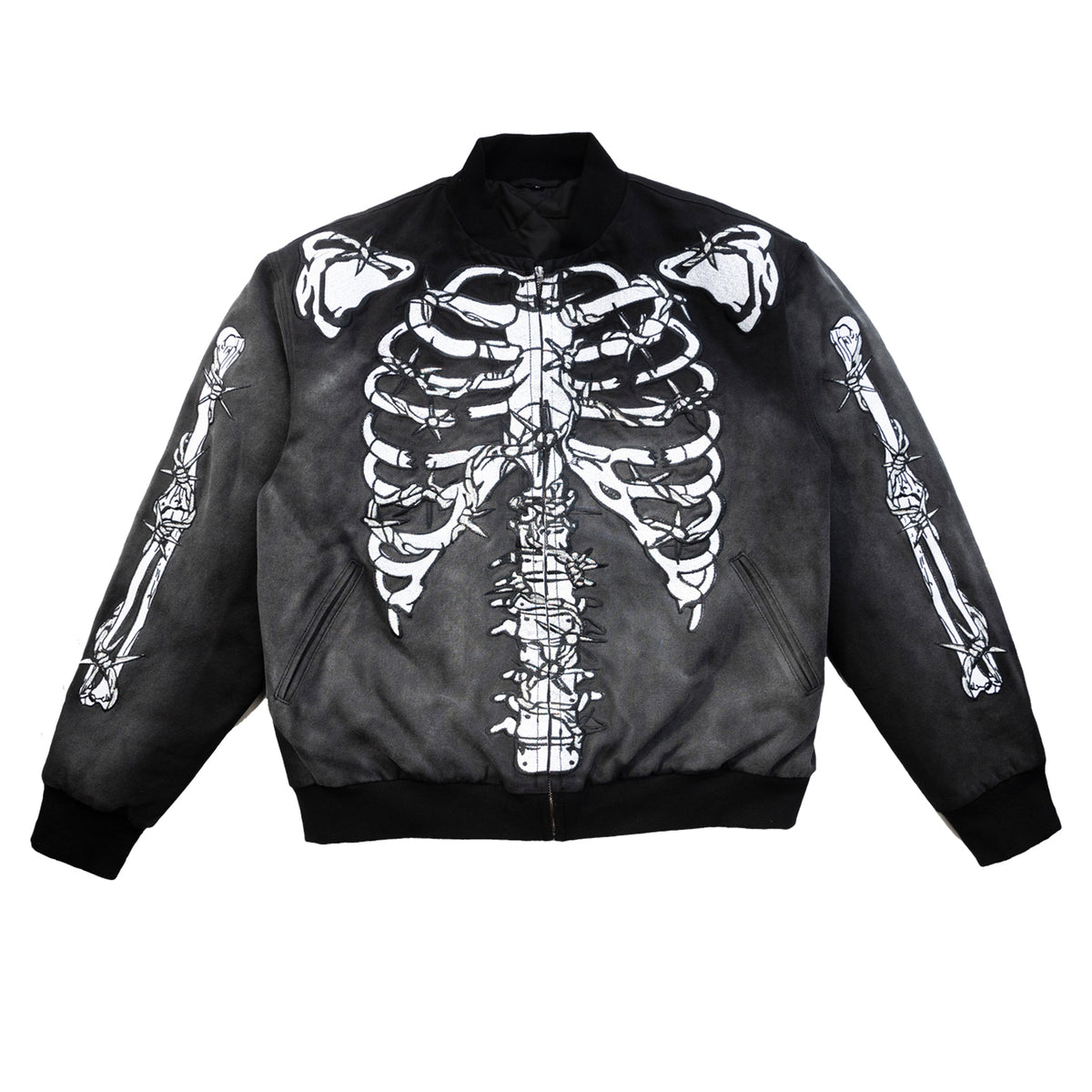 Barbed Wire Bones Bomber | Black