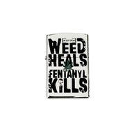 Weed Heals Pocket Lighter | Chrome