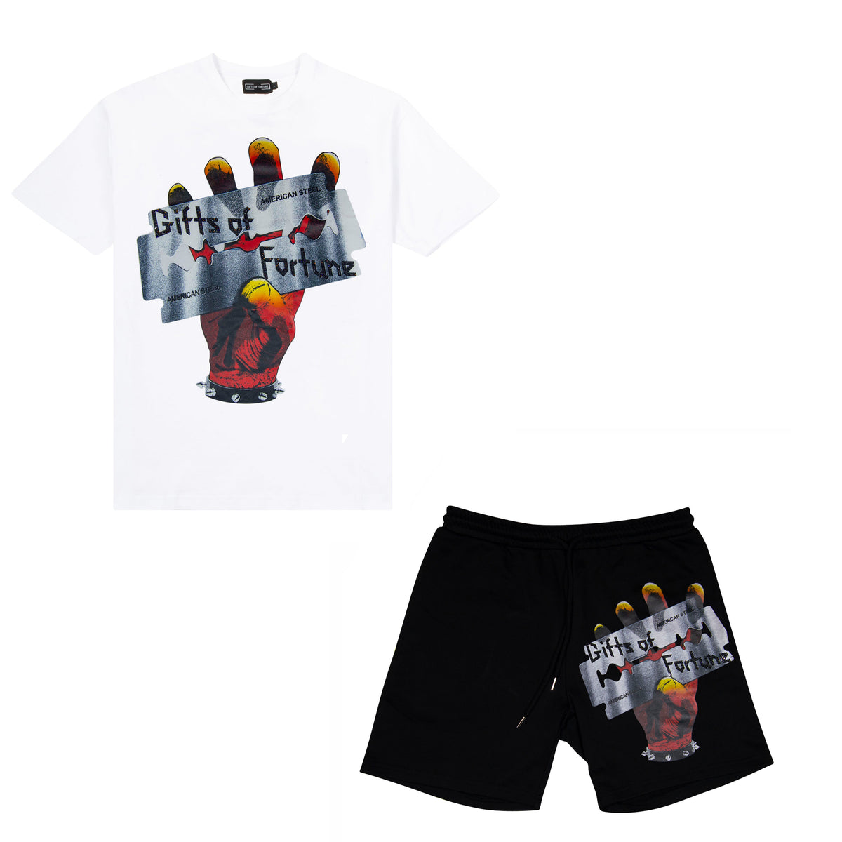 Double Edge Shorts Set | Black/White