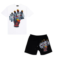 Double Edge Shorts Set | Black/White