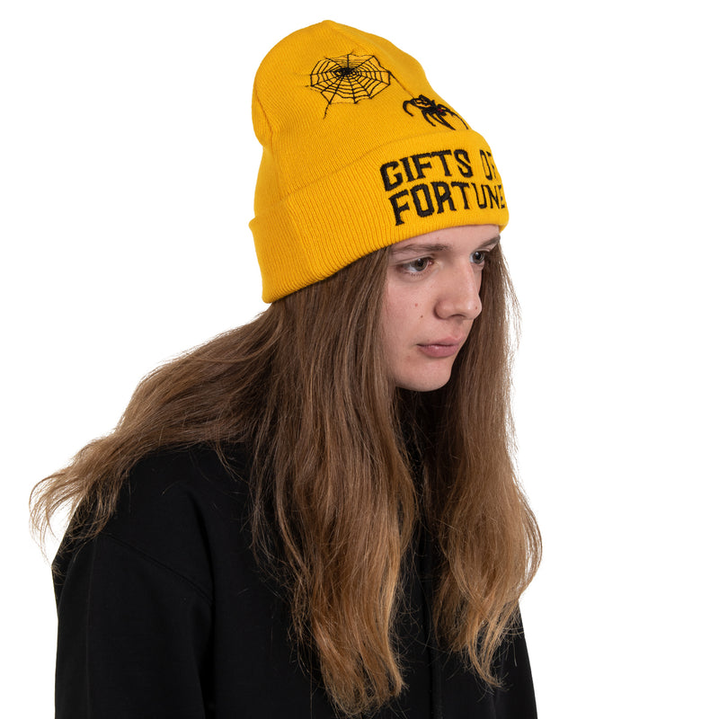 yellow beanie hat