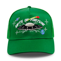 green spaceship hat 