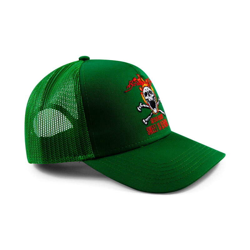 green mesh trucker hat