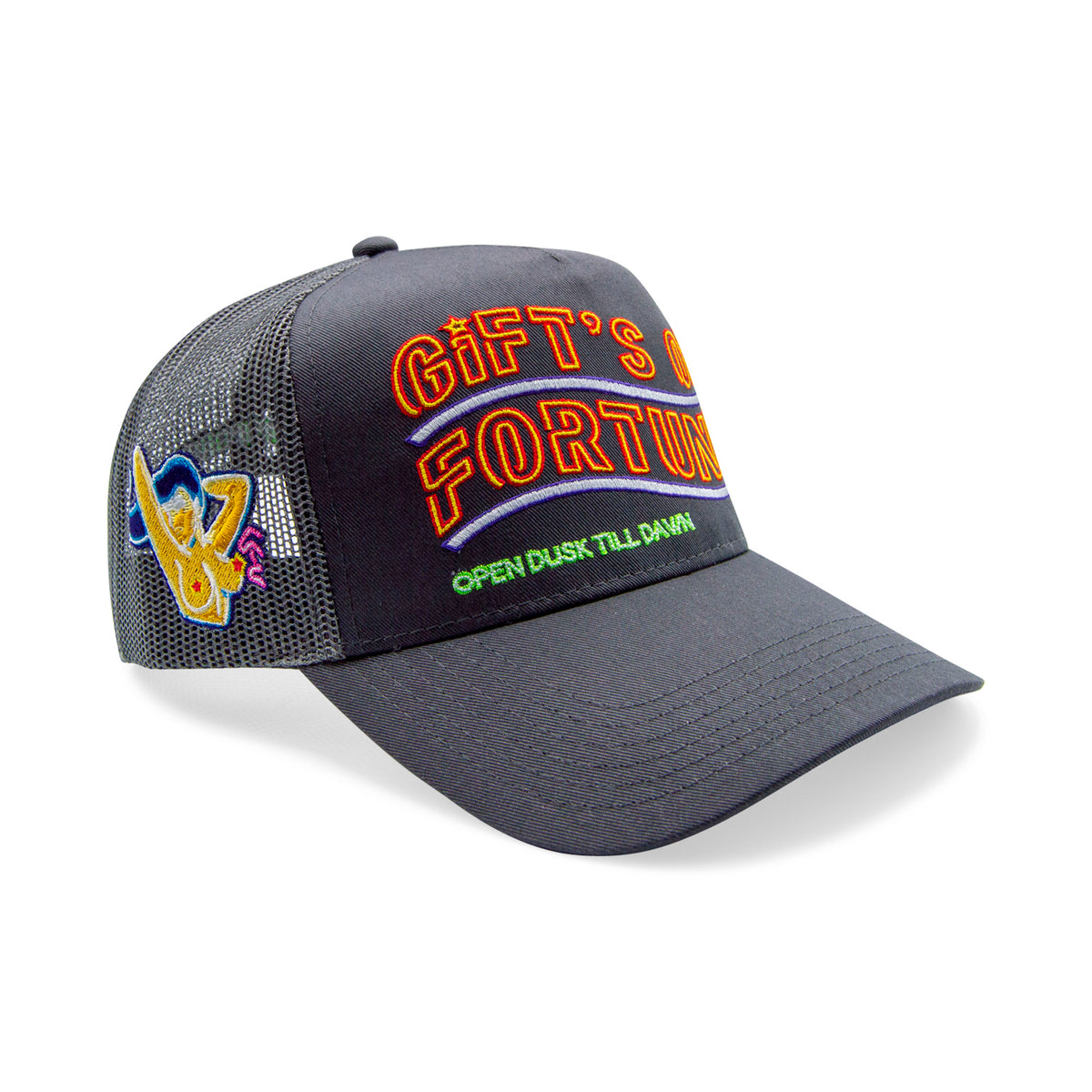 Neon Girl Trucker Hat | Grey