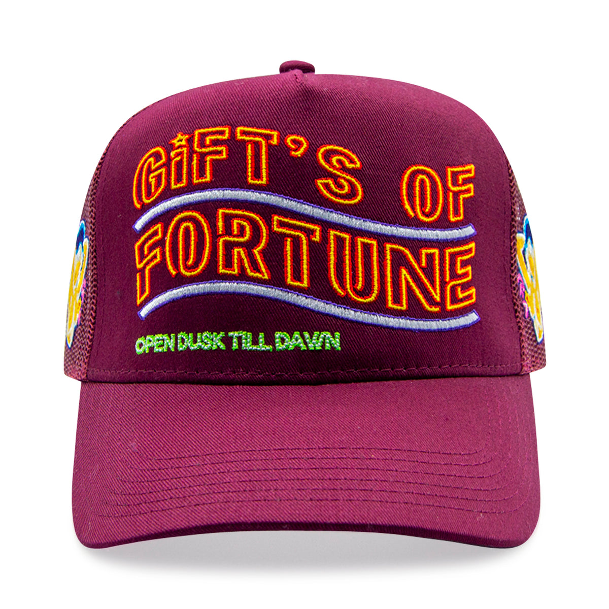Neon Girl Trucker Hat | Burgundy