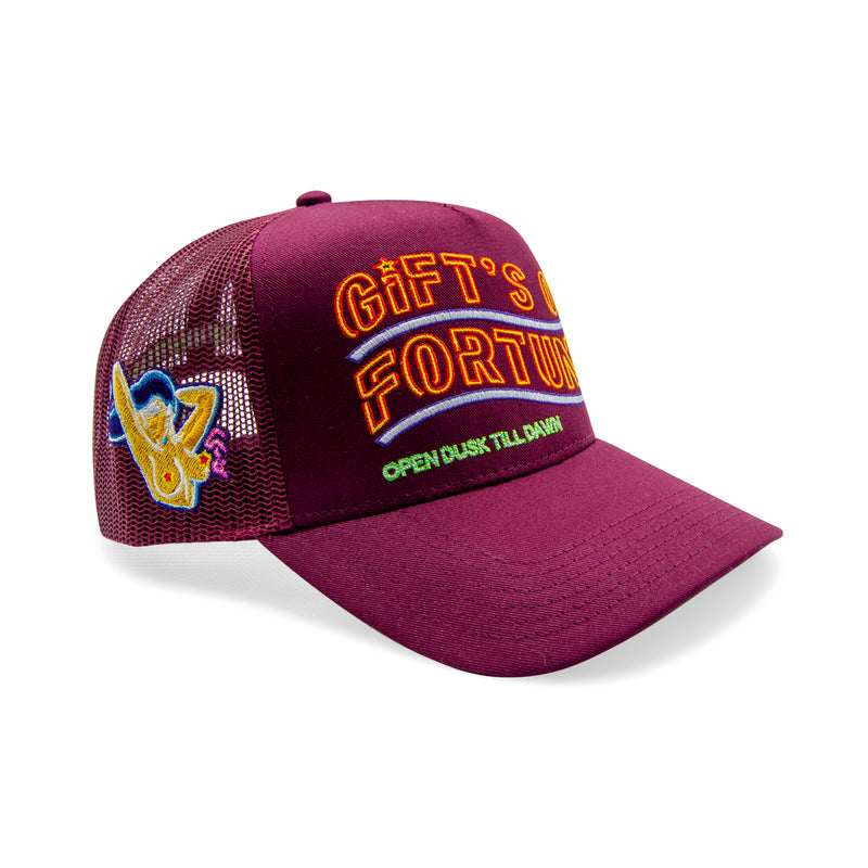Neon Girl Trucker Hat | Burgundy