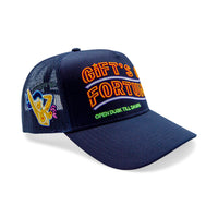 Neon Girl Trucker Hat | Navy Blue
