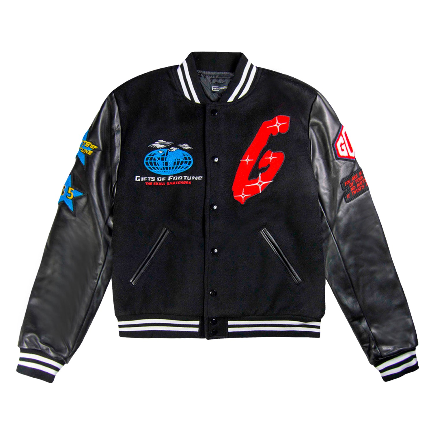 Black pyramid letterman on sale jacket