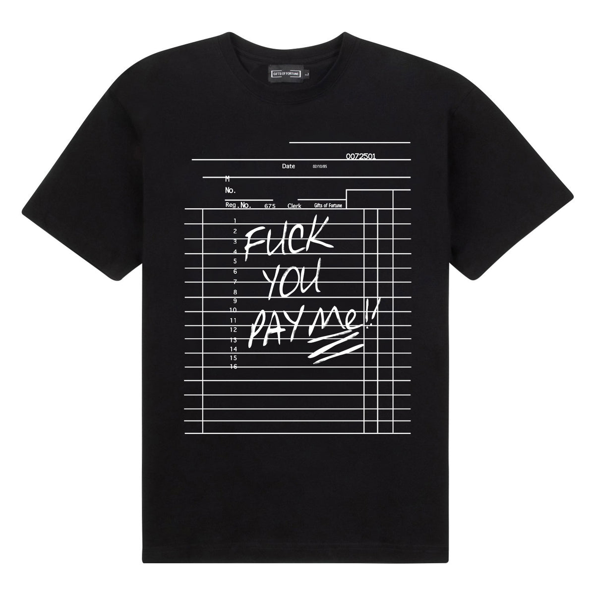 F U Pay Me T-shirt| Black