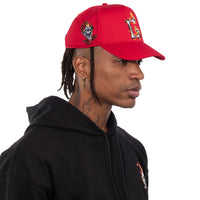 red baseball cap